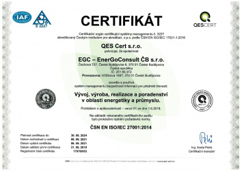 ČSN EN ISO/IEC 27001:2014 / EGC - EnerGoConsult ČB s.r.o.